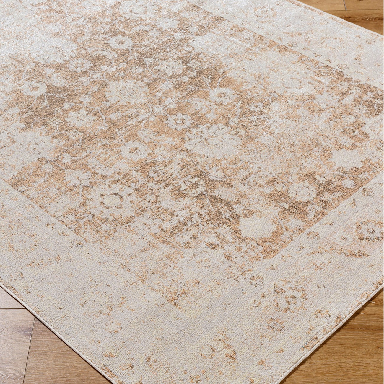 ANSELINE Machine Washable Traditional Boho Rust Area Rug Corner