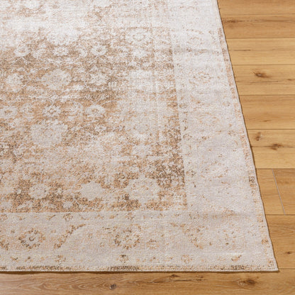 ANSELINE Machine Washable Traditional Boho Rust Area Rug Front