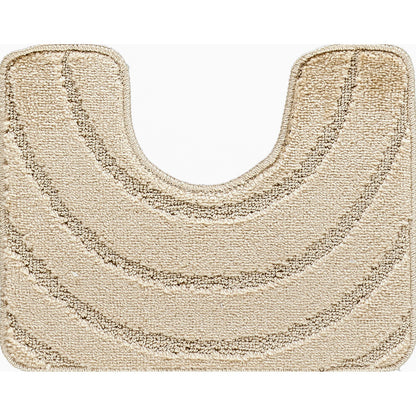 APRIL 2 Piece Machine Washable Non-Slip Light Beige Bathroom Rug Set Pedestal