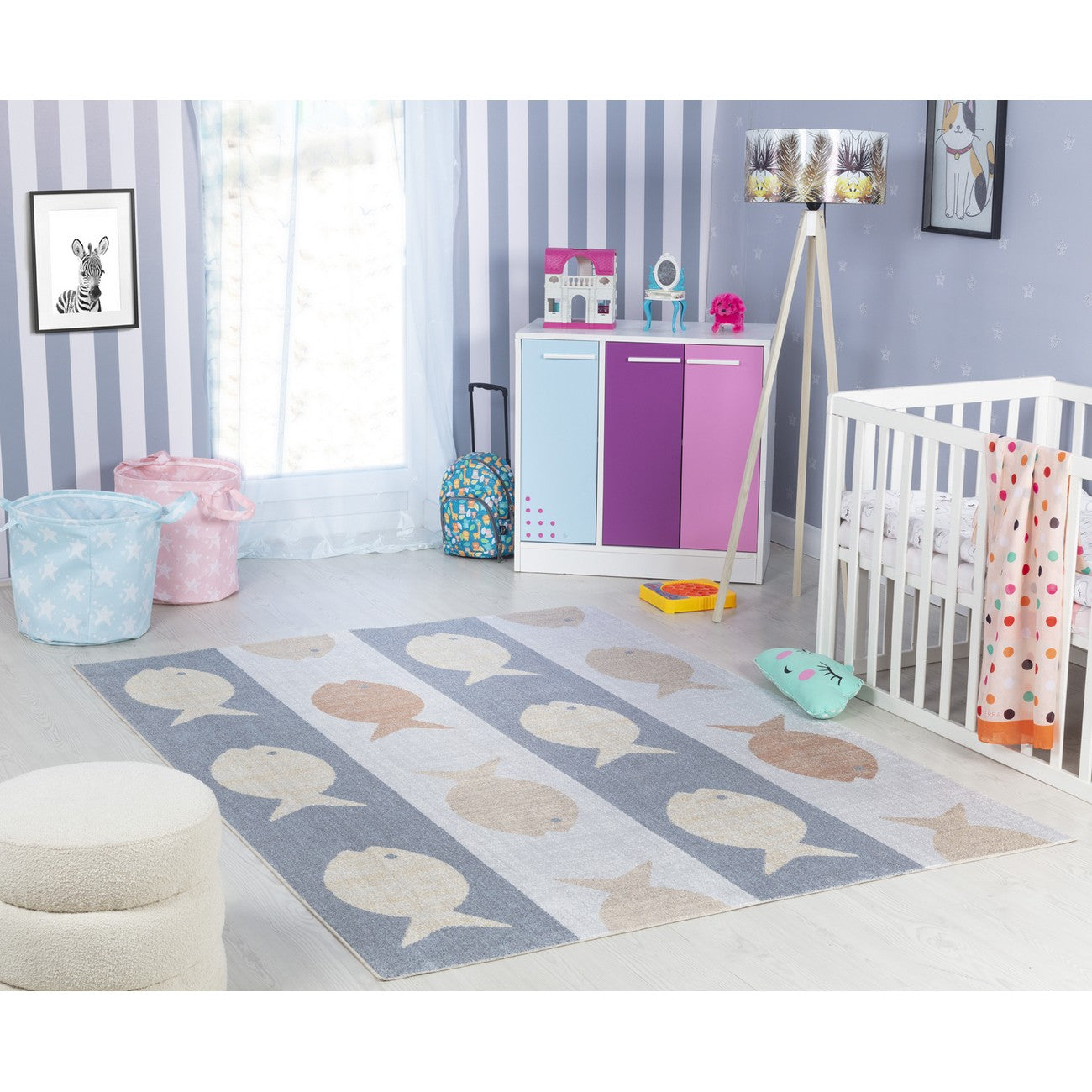 AQUAFIESTA Machine Washable Kids Room Rug Roomscene