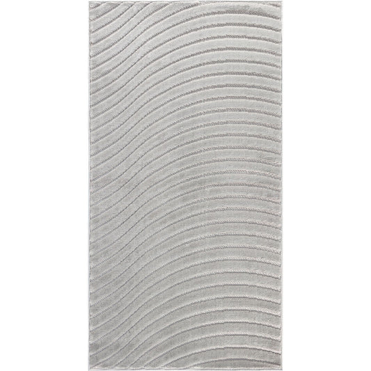 AYUMI Indoor & Outdoor Scandi Modern Grey Area Rug Flat