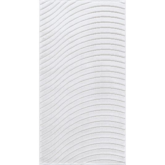 AYUMI Indoor & Outdoor Scandi Modern White Area Rug Flat