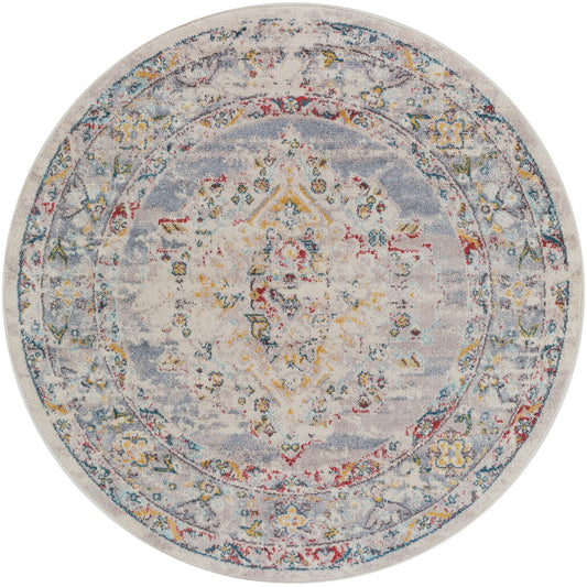 JADE Vintage Traditional Oriental Boho Taupe Area Rug Flat