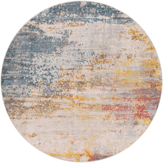 VALERIE Abstract Modern Marble Light Grey Area Rug Flat