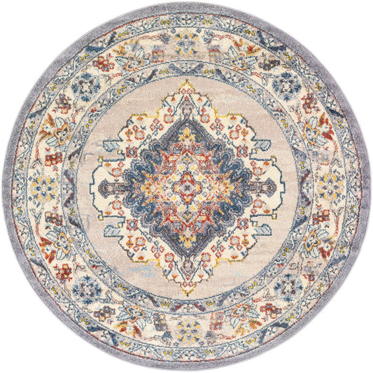 JADE Vintage Traditional Oriental Boho Grey Area Rug Flat