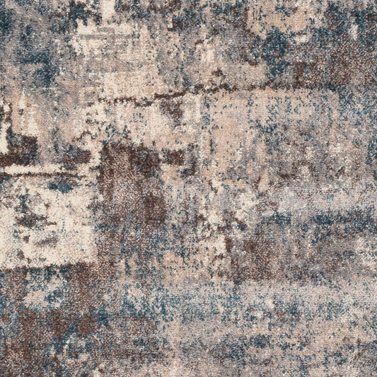 NOA Abstract Modern Marble Teal Area Rug Swatch