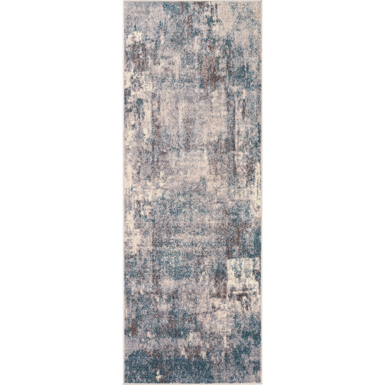 NOA Abstract Modern Marble Teal Area Rug Flat