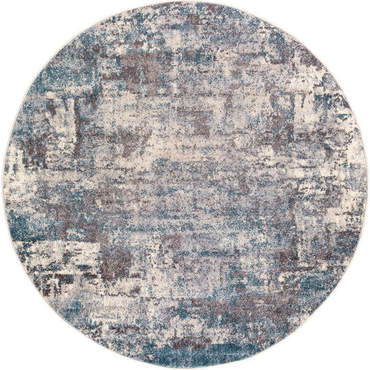NOA Abstract Modern Marble Teal Area Rug Flat
