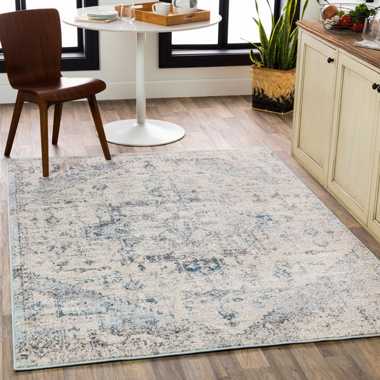 LYA Vintage Traditional Oriental Boho Ivory Area Rug Roomscene
