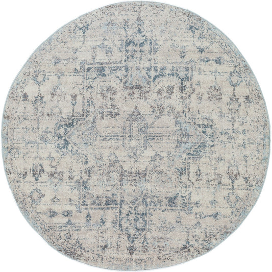 LYA Vintage Traditional Oriental Boho Ivory Area Rug Flat