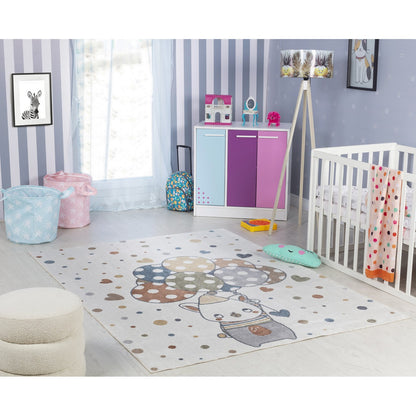 BALLON BUDDY Machine Washable Multicolour/Beige Kids Room Rug Roomscene