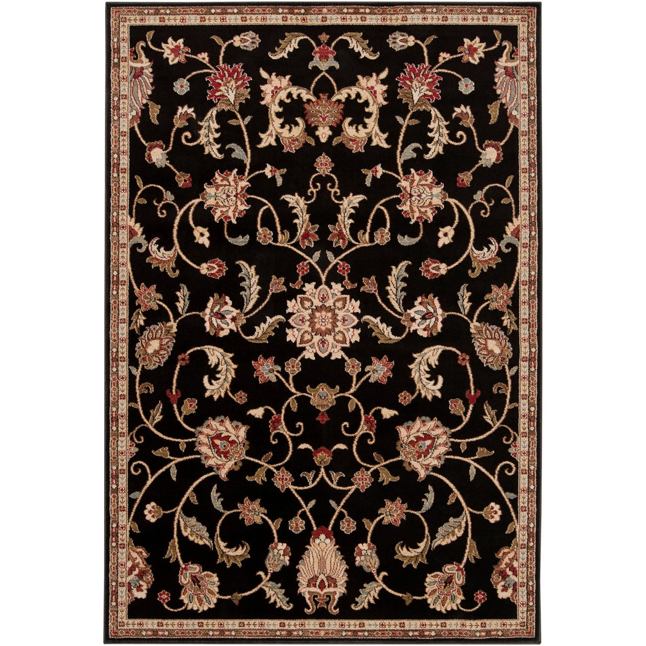 BEKURI Scandi Traditional Boho Black Area Rug