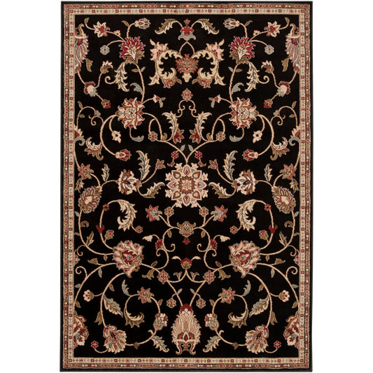 BEKURI Scandi Traditional Boho Black Area Rug Flat
