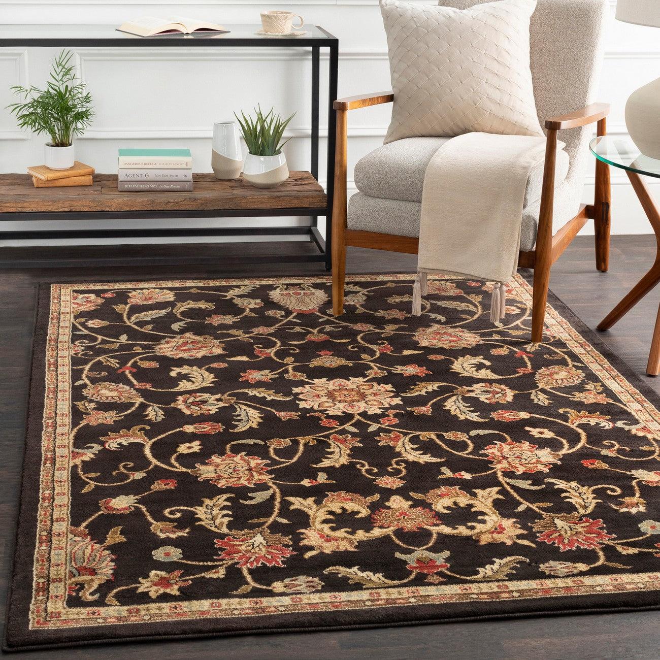 BEKURI Scandi Traditional Boho Black Area Rug