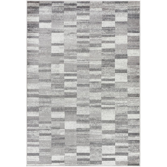 BHAUMI Scandi Modern Light Grey Area Rug Flat