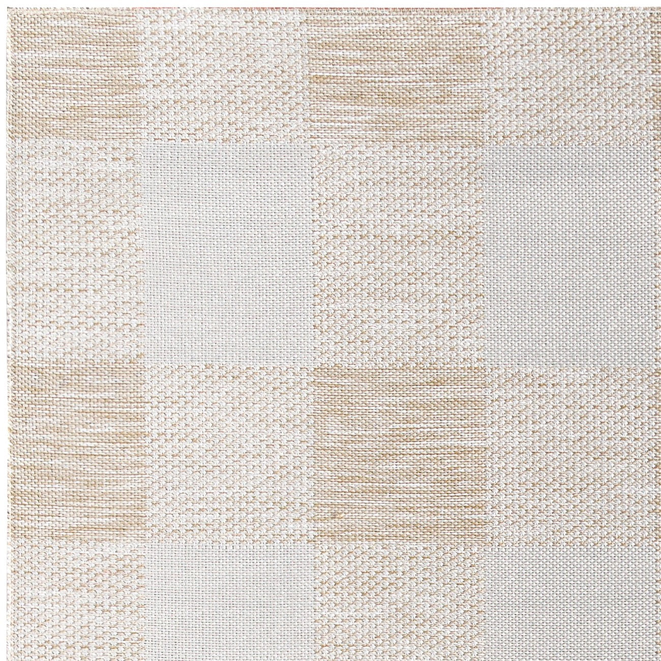 BIDDI Indoor & Outdoor Modern Light Brown Checkered Area Rug Zoom