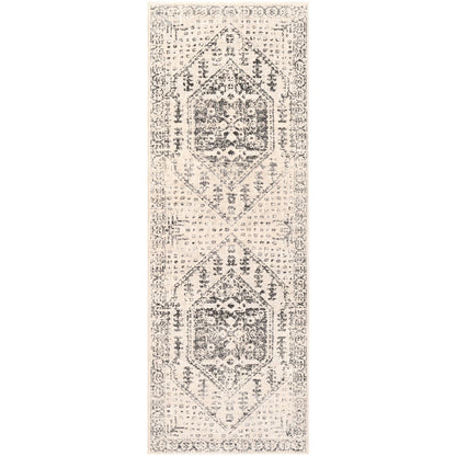 CALIX Vintage Traditional Oriental Boho Beige/Grey Area Rug Flat