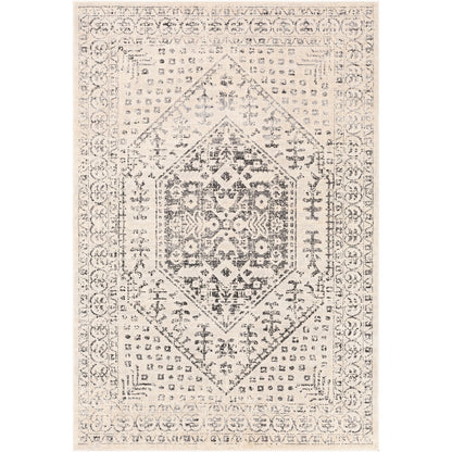 CALIX Vintage Traditional Oriental Boho Beige/Grey Area Rug Flat