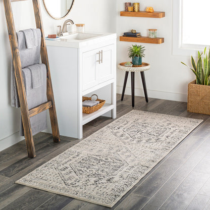 CALIX Vintage Traditional Oriental Boho Beige/Grey Area Rug Roomscene