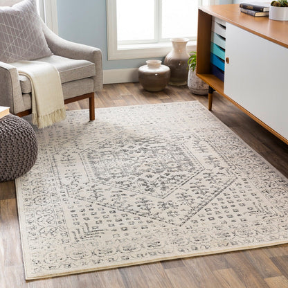 CALIX Vintage Traditional Oriental Boho Beige/Grey Area Rug Roomscene