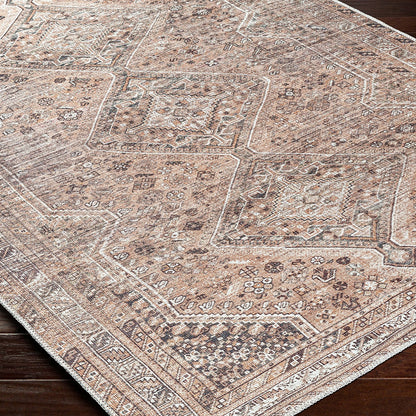 CALYPSO Machine Washable Traditional Boho Cider Area Rug Corner