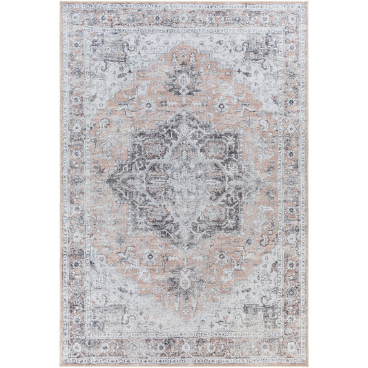 CAPUCINE Machine Washable Modern Boho Grey Area Rug Flat