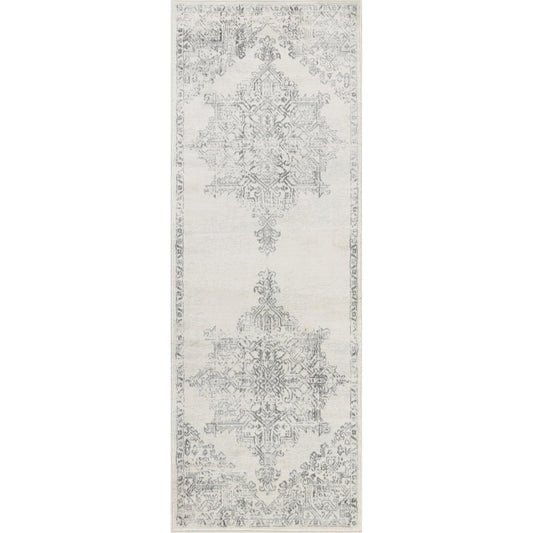 CEREN Vintage Traditional Oriental Boho Cream Area Rug Flat