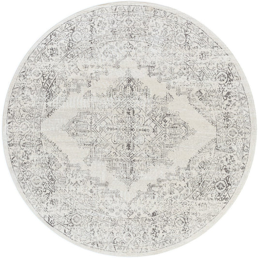 CEREN Vintage Traditional Oriental Boho Cream Area Rug Flat
