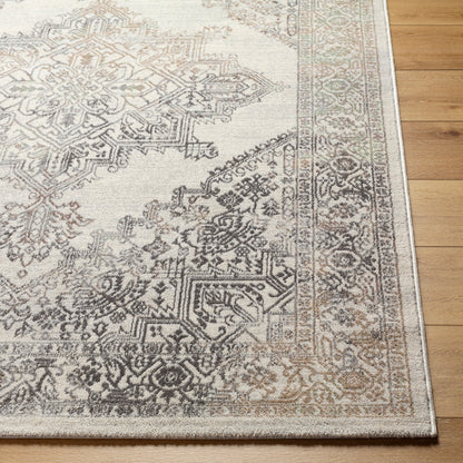 CEREN Vintage Traditional Oriental Boho Light Brown/Medium Grey Area Rug Front