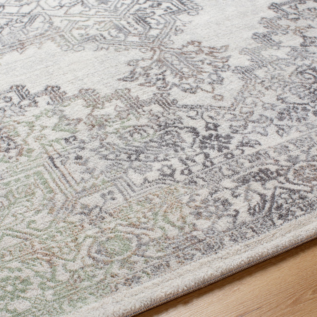CEREN Vintage Traditional Oriental Boho Light Brown/Medium Grey Area Rug Texture
