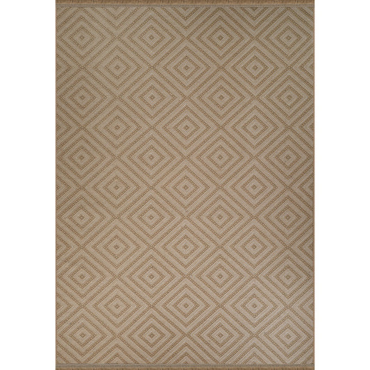 CHARDY Cottage Tan/Light Beige Machine Washable Jute Area Rug Flat