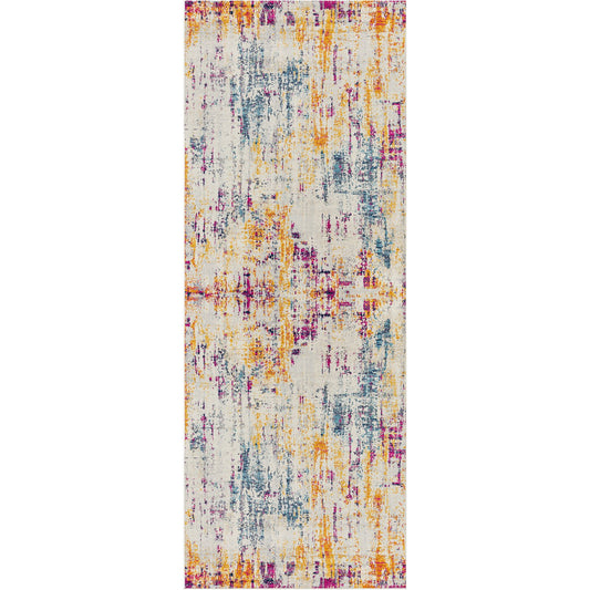 CHINU Abstract Modern Marble Blue Area Rug Flat