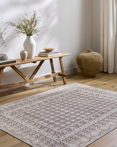 Catori Light Brown Washable Area Rug