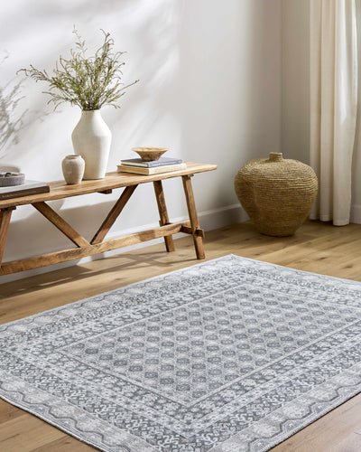 Catori Gray Washable Area Rug