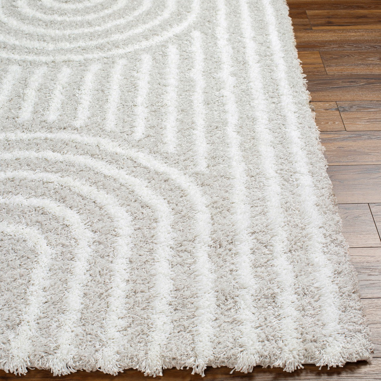 CHRISTINA Shaggy Modern Plush Pile Light Grey Area Rug