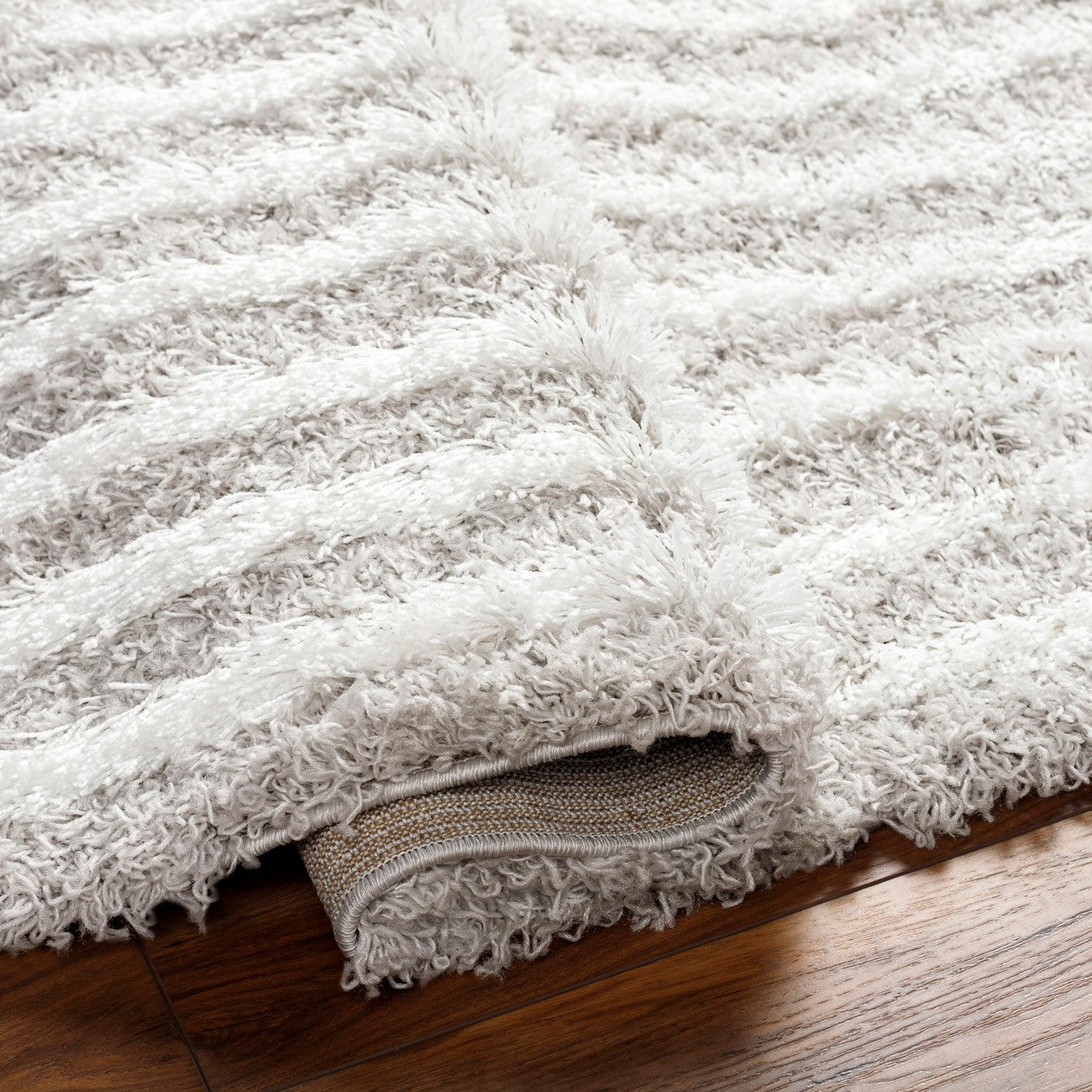 CHRISTINA Shaggy Modern Plush Pile Light Grey Area Rug
