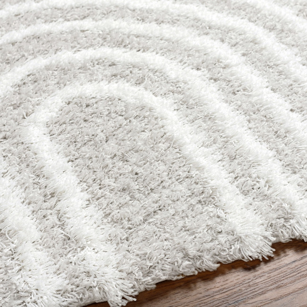 CHRISTINA Shaggy Modern Plush Pile Light Grey Area Rug