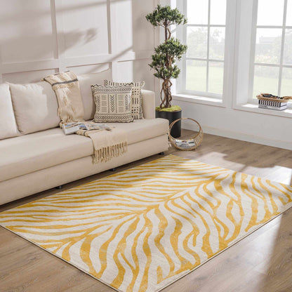 CYBELE Scandi Boho Zebra Mustard Area Rug