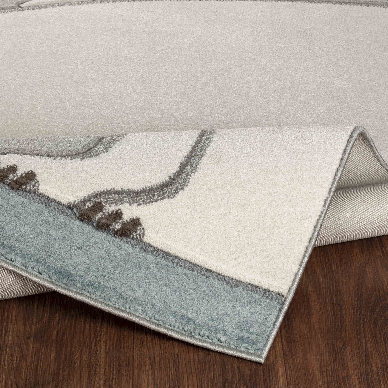 CLOUDY TEDDY Modern White/Grey Kids Room Rug Fold
