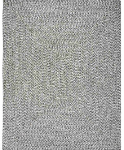 Cream Charcoal Braided Faux Jute Rug