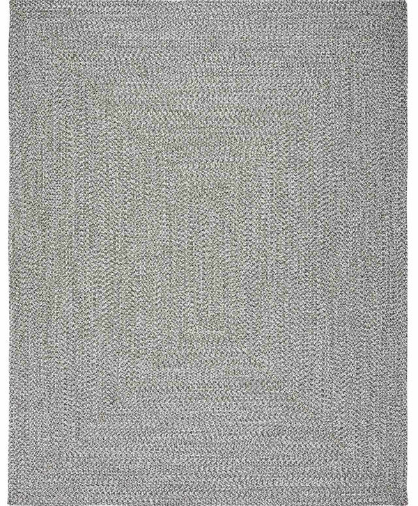 Cream Charcoal Braided Faux Jute Rug