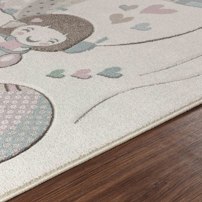 CUTE LOON Modern Beige/Pink Kids Room Rug Texture