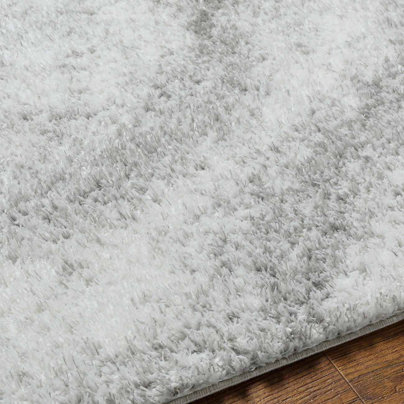 MARINA Round Shaggy Solid Color Plush Pile Grey Area Rug Texture
