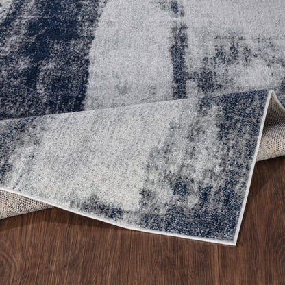 DAISY Abstract Modern Marble Blue Area Rug
