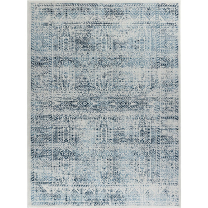 DANIA Vintage Traditional Oriental Boho Blue/White Area Rug