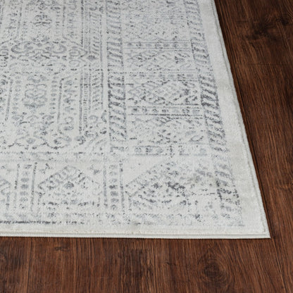 DANIA Vintage Traditional Oriental Boho Grey/Ivory Area Rug Front