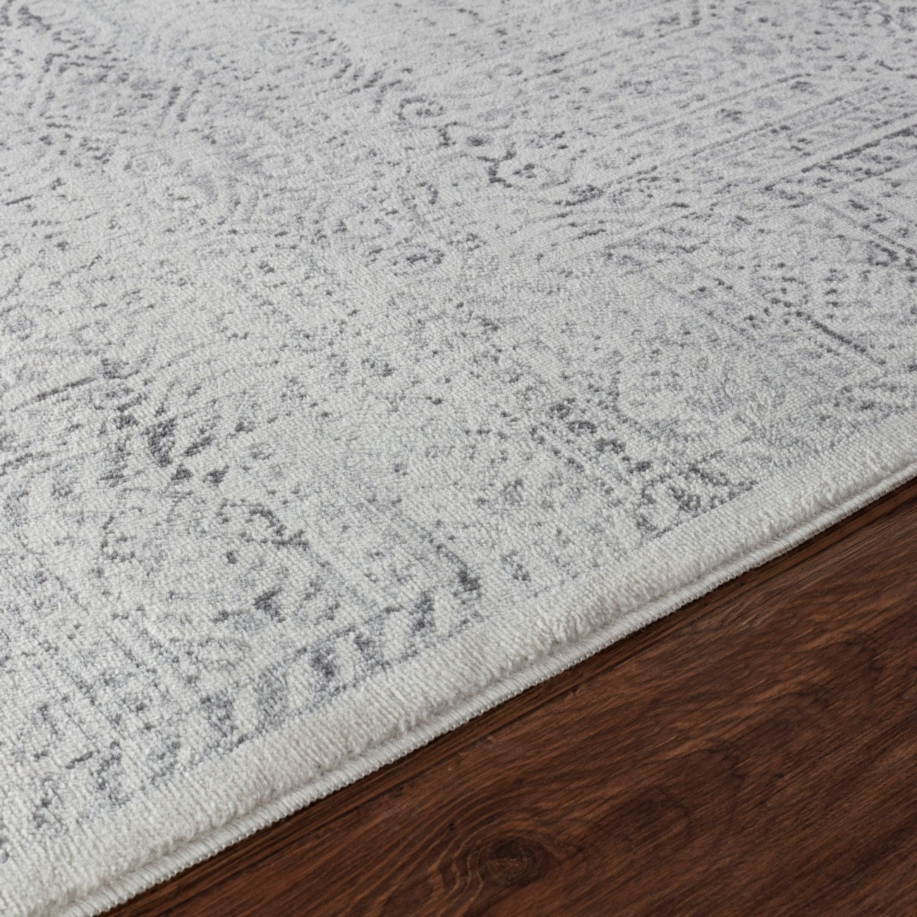 DANIA Vintage Traditional Oriental Boho Grey/Ivory Area Rug Texture