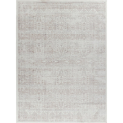 DANIA Vintage Traditional Oriental Boho Tan/Grey Area Rug Flat