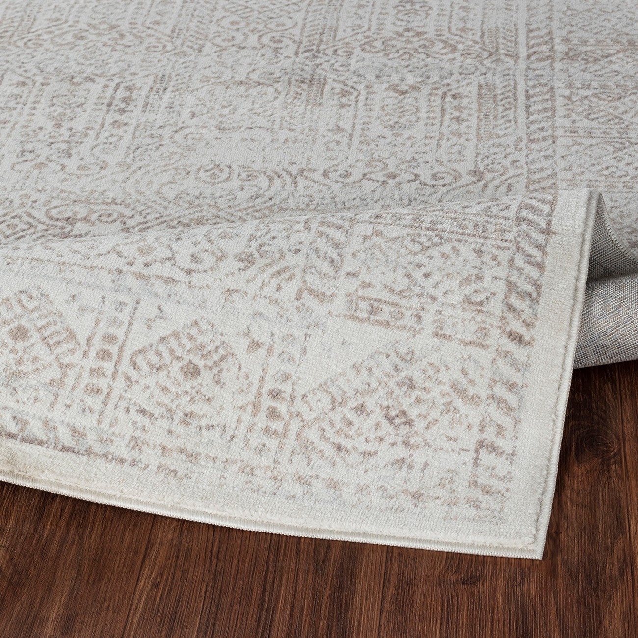DANIA Vintage Traditional Oriental Boho Tan/Grey Area Rug Fold