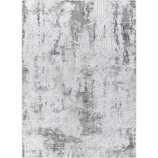 DELICE Scandi Geometric White /Grey Area Rug Flat